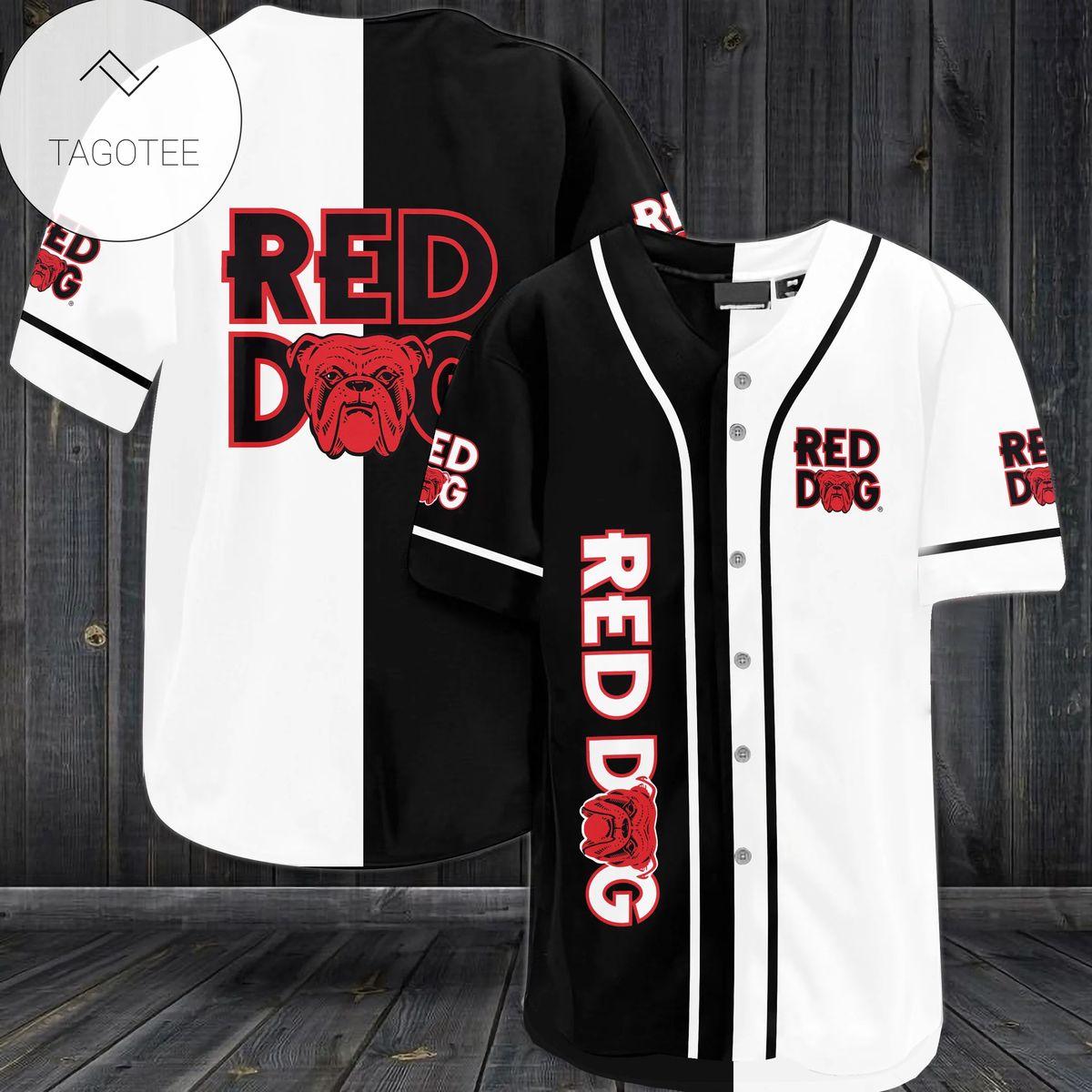 Red Dog Logo Baseball Jersey Shirt Red Dog Logo Baseball Jersey Shirt