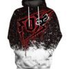 Red Fox Racing Pullover And Zip Pered Hoodies Custom 3D Graphic Printed 3D Hoodie All Over Print Hoodie For Men For Women - bfbca6baa314