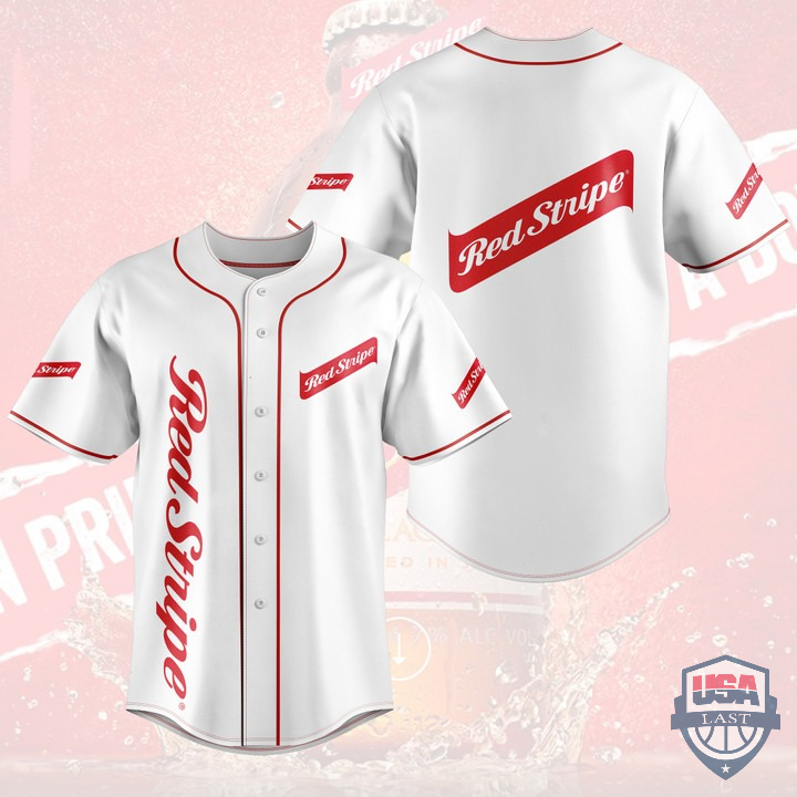 Red Stripe Baseball Jersey Shirt Red Stripe Baseball Jersey Shirt