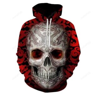 Red sugar skull Printed 3D Hoodies Men Women Sweatshirts Brand Hoodie Fashion Casual Tracksuits Plus Size Quality Streetwear - 055f56426f1f
