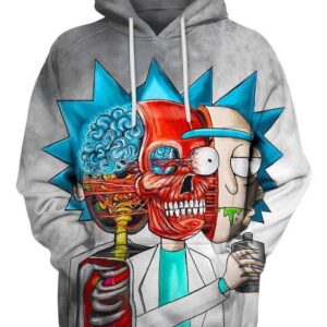 Rick Skull Rick And Morty Pullover And Zippered Hoodies Custom 3D Graphic Printed 3D Hoodie All Over Print Hoodie For Men For Women - 5c342b65c887
