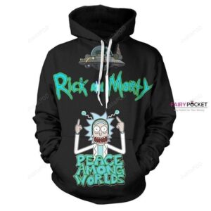 Rick and Morty Rick Peace Among worlds 3D Hoodie For Men Women All Over 3D Printed Hoodie - 8c2593c67bbf