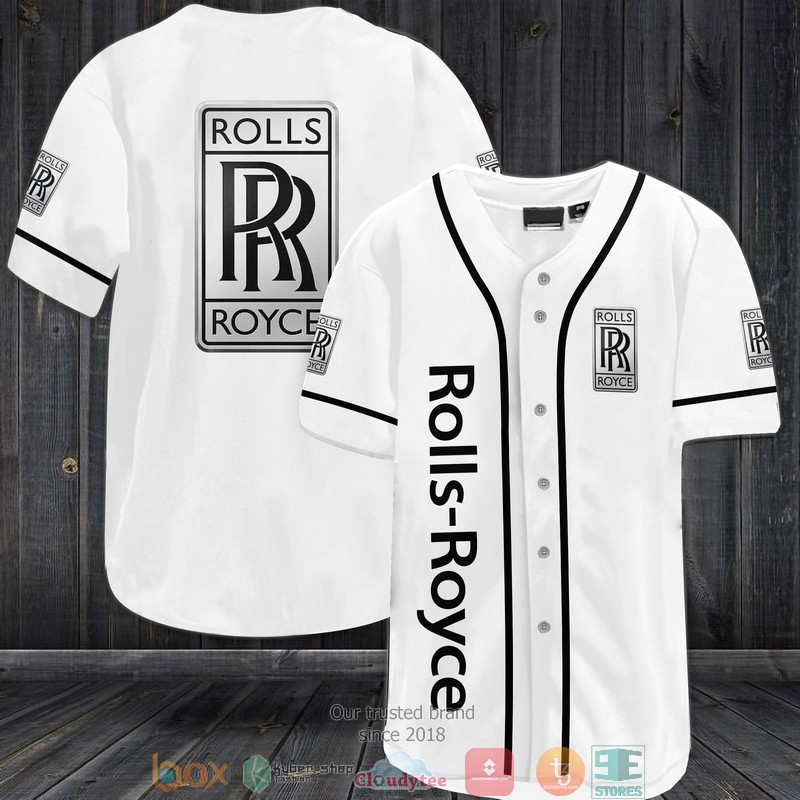Rolls Royce White Baseball Jersey Rolls Royce White Baseball Jersey