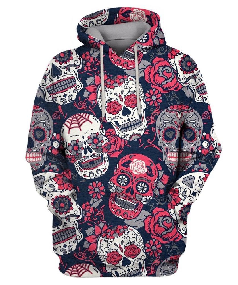 SUGAR SKULL WITH FLORAL ORNAMENT 3D Hoodie For Men For Women All Over Printed Hoodie - fddc69fe0486 SUGAR SKULL WITH FLORAL ORNAMENT 3D Hoodie For Men For Women All Over Printed Hoodie - fddc69fe0486