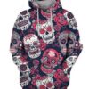 SUGAR SKULL WITH FLORAL ORNAMENT 3D Hoodie For Men For Women - f2047c48ec01