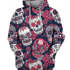 SUGAR SKULL WITH FLORAL ORNAMENT 3D Hoodie For Men For Women - f2047c48ec01