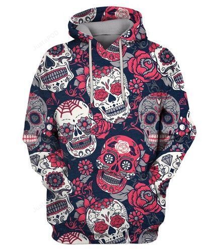 SUGAR SKULL WITH FLORAL ORNAMENT 3D Hoodie For Men For Women - f2047c48ec01 SUGAR SKULL WITH FLORAL ORNAMENT 3D Hoodie For Men For Women - f2047c48ec01