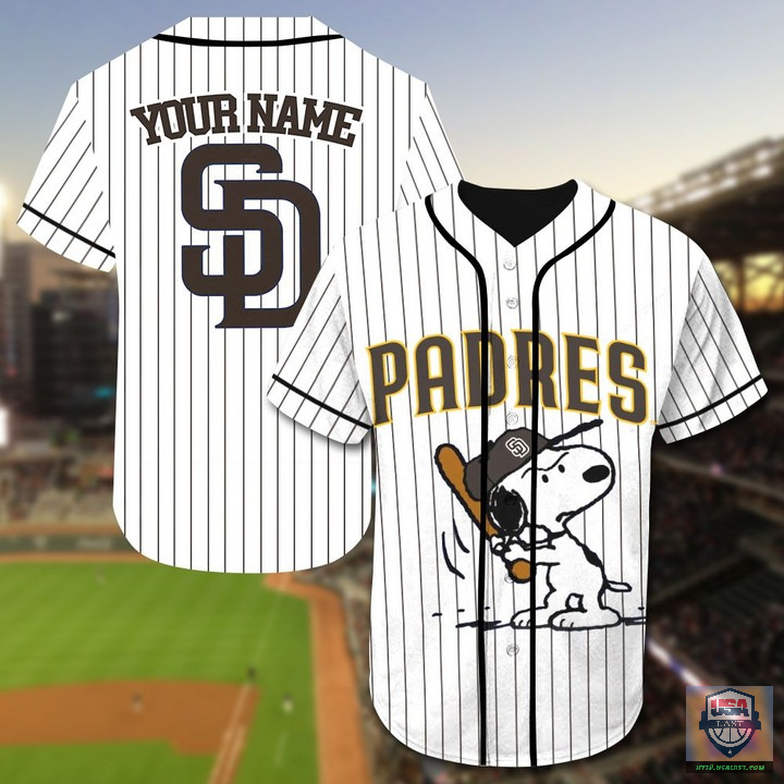 San Diego Padres Snoopy Custom Name Baseball Jersey San Diego Padres Snoopy Custom Name Baseball Jersey