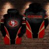 San Francisco 49Ers Nfl Football Black Red 3D Hoodie Sweatshirt For Fans Men Women San Francisco 49Ers All Over Printed Hoodie. San Francisco 49Ers 3D Full Printing Shirt - 2a409772d675