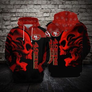San Francisco 49Ers Nfl Football Skull Red 3D Hoodie Sweatshirt For Fans Men Women San Francisco 49Ers All Over Printed Hoodie. San Francisco 49Ers 3D Full Printing Shirt - 028364ac3e0b