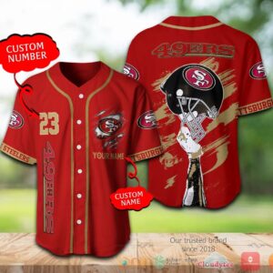 San Francisco 49Ers Nfl Personalized Red Baseball Jersey Shirt