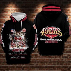 San Francisco 49ers Nfl Football Anniversary Black 3d Hoodie For Men For Women San Francisco 49ers All Over Printed Hoodie. San Francisco 49ers 3d Shirt - 522ca3f8da03