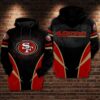 San Francisco 49ers Nfl Football Black Red 3d Hoodie For Men For Women San Francisco 49ers All Over Printed Hoodie. San Francisco 49ers 3d Shirt - d0a2b1696fd1