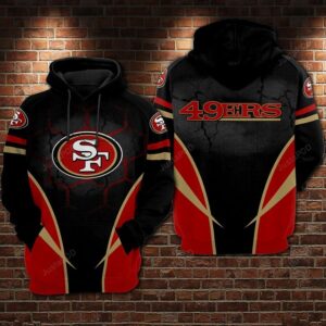 San Francisco 49ers Nfl Football Black Red 3d Hoodie For Men For Women San Francisco 49ers All Over Printed Hoodie. San Francisco 49ers 3d Shirt - d0a2b1696fd1