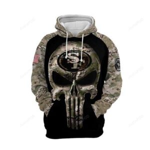 San Francisco 49ers Nfl Football Camouflage Punisher Skull 3d Hoodie For Men For Women San Francisco 49ers All Over Printed Hoodie. San Francisco 49ers 3d Full Printing Shirt - 1af8583de5b2