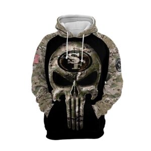 San Francisco 49ers Nfl Football Camouflage Punisher Skull 3d Hoodie For Men For Women San Francisco 49ers All Over Printed Hoodie. San Francisco 49ers 3d Shirt - 6320d740b3f9
