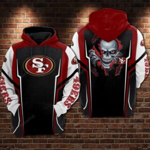 San Francisco 49ers Nfl Football Skull 3d Hoodie For Men For Women San Francisco 49ers All Over Printed Hoodie. San Francisco 49ers 3d Shirt - e39766a3937f