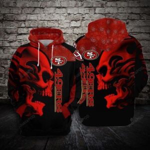 San Francisco 49ers Nfl Football Skull Red 3d Hoodie For Men For Women San Francisco 49ers All Over Printed Hoodie. San Francisco 49ers 3d Full Printing Shirt - 194f1b9369cd