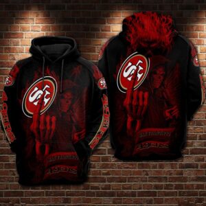 San Francisco 49ers Nfl Football Skull Smoke Red 3d Hoodie For Men For Women San Francisco 49ers All Over Printed Hoodie. San Francisco 49ers 3d Shirt - 86575a74f263