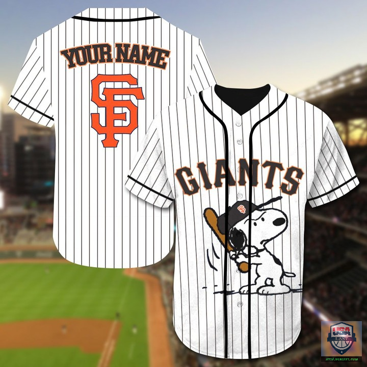 San Francisco Giants Snoopy Custom Name Baseball Jersey San Francisco Giants Snoopy Custom Name Baseball Jersey