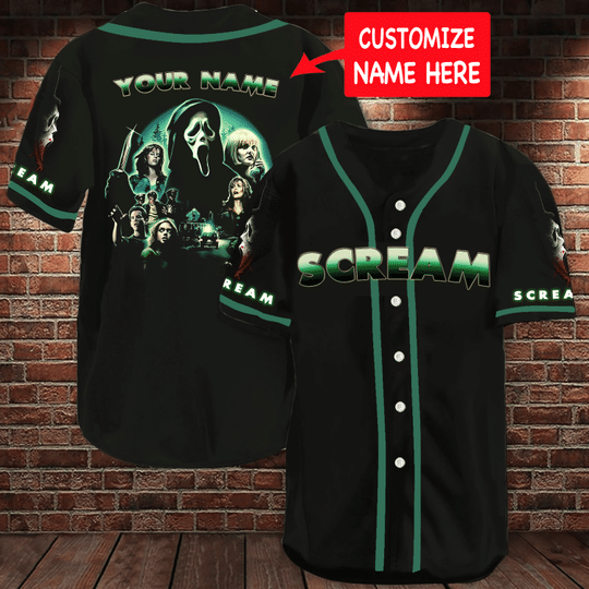 Scream Baseball Jersey Custom Name Scream Baseball Jersey Custom Name
