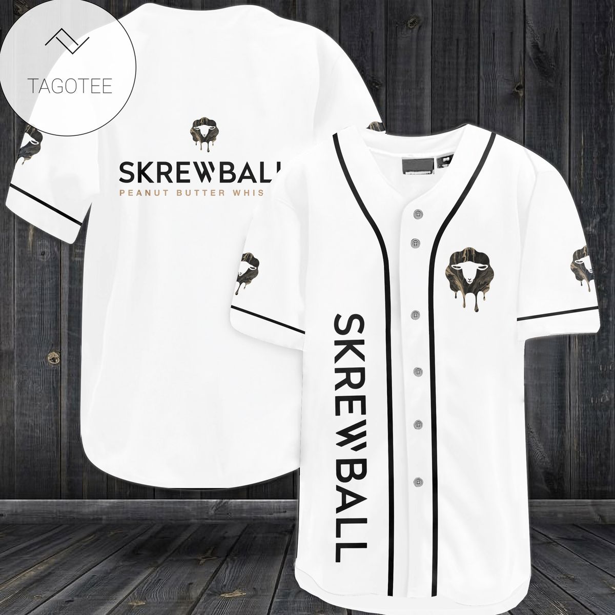 Screwball Peanut Butter Whiskey Logo Baseball Jersey Shirt Screwball Peanut Butter Whiskey Logo Baseball Jersey Shirt