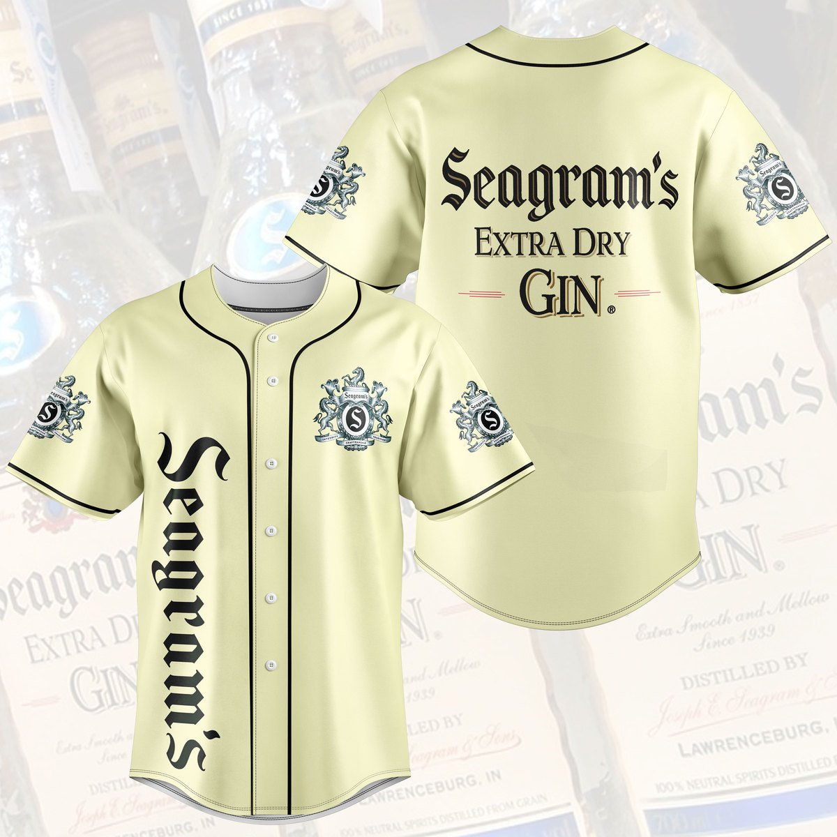 Seagram Extra Dry Gin Baseball Jersey Seagram Extra Dry Gin Baseball Jersey