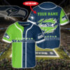 Seattle Seahawks Custom Name Baseball Jersey