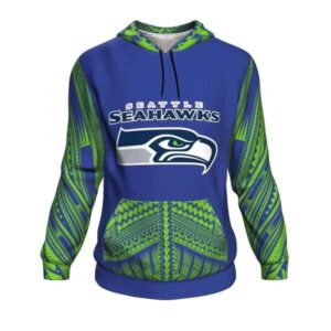 Seattle Seahawks Ncaa Football Maori Tattoo Blue 3D Hoodie For Men For Women Seattle Seahawks All Over Printed Hoodie. Seattle Seahawks 3D Full Printing Shirt - f3956ad5558a