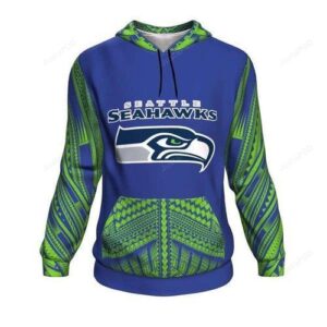 Seattle Seahawks Ncaa Football Maori Tattoo Blue 3d Hoodie For Men For Women Seattle Seahawks All Over Printed Hoodie. Seattle Seahawks 3d Full Printing Shirt - b14d256b950e