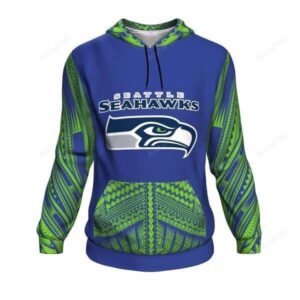 Seattle Seahawks Ncaa Football Maori Tattoo Blue 3d Hoodie For Men For Women Seattle Seahawks All Over Printed Hoodie. Seattle Seahawks 3d Shirt - a2d918d84eb9
