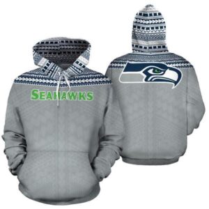 Seattle Seahawks Ncaa Football Maori Tattoo Gray 3D Hoodie Sweatshirt For Fans Men Women Seattle Seahawks All Over Printed Hoodie. Seattle Seahawks 3D Full Printing Shirt - 0ced6f251896