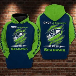 Seattle Seahawks Nfl Football Once A Seahawks 3d Hoodie For Men For Women Seattle Seahawks All Over Printed Hoodie. Seattle Seahawks 3d Shirt - 46851310715e