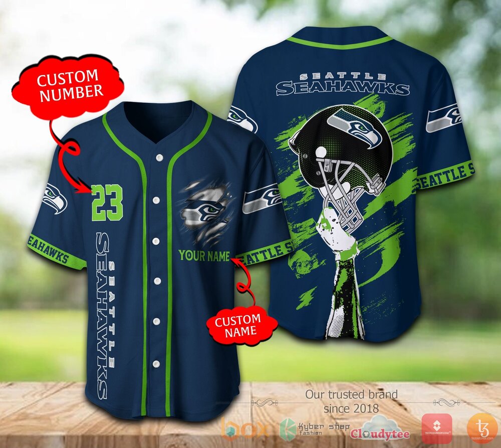 Seattle Seahawks Nfl Personalized Baseball Jersey Shirt Seattle Seahawks Nfl Personalized Baseball Jersey Shirt