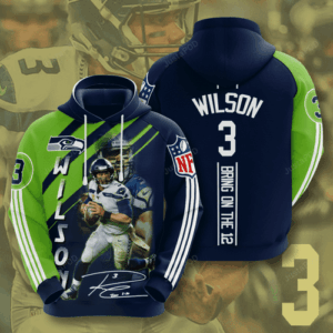 Seattle Seahawks Russell Wilson 3D Hoodie For Men For Women - d25db4715b4b