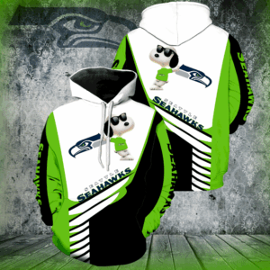 Seattle Seahawks Snoopy All Over Print 3D Hoodie For Men And Women - ac0b12588e97