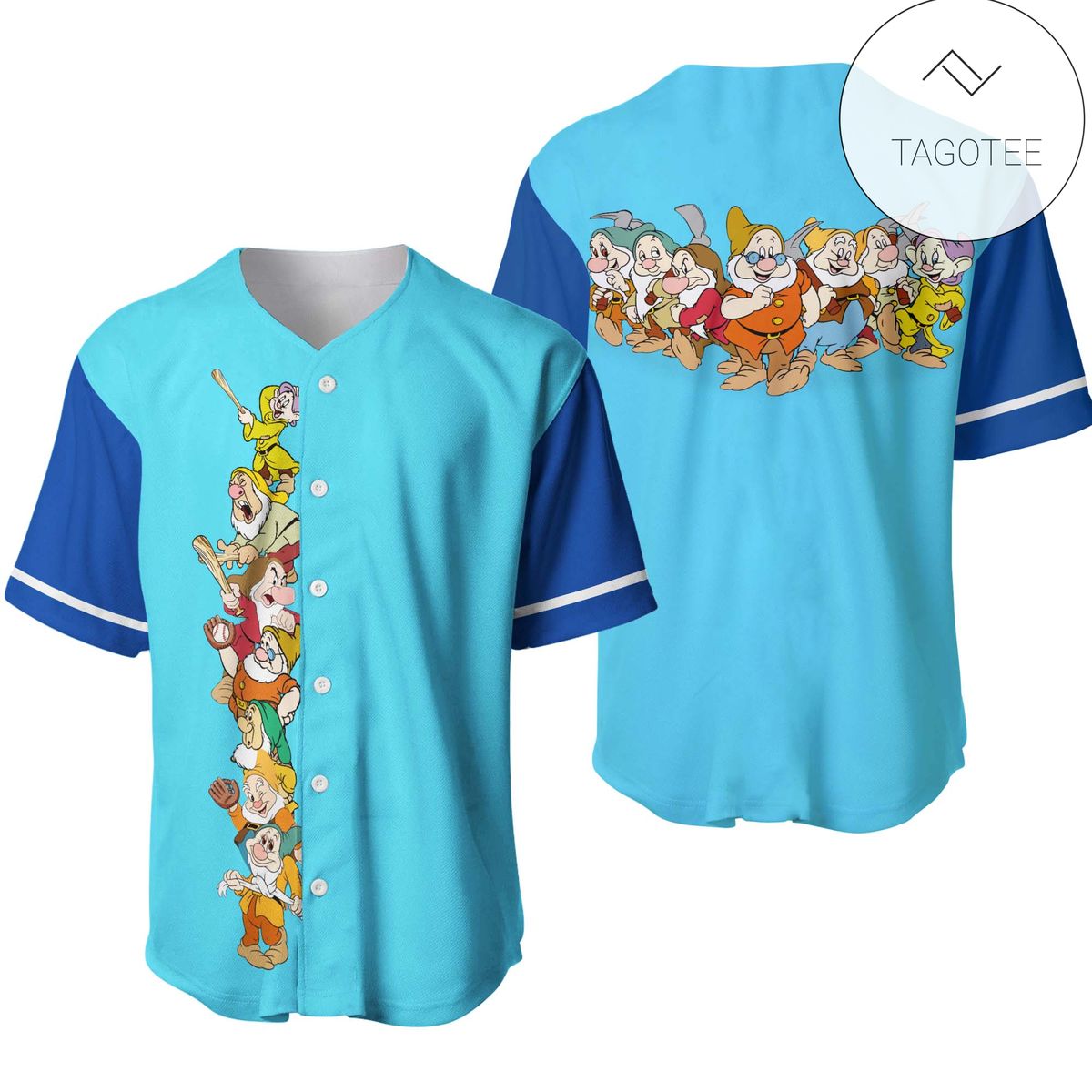 Seven Drawves Snow White Disney Gift Baseball Jersey- Tagotee Seven Drawves Snow White Disney Gift Baseball Jersey- Tagotee