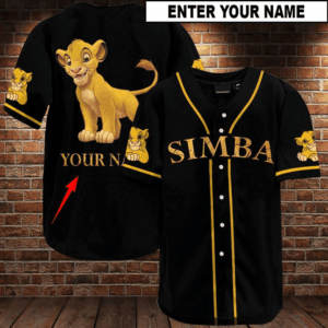 Simba Custom Name Baseball Jersey