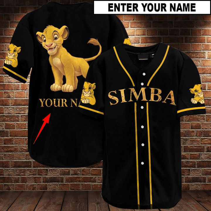 Simba Custom Name Baseball Jersey Simba Custom Name Baseball Jersey