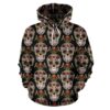 Skeleton Floral Rose Sugar Skull Girly Pattern Print All Over Graphic 3D Hoodie For Men Women All Over 3D Printed Hoodie - 6be58fd6dc68