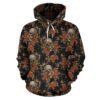 Skeleton Sugar Skull Girly Floral Rose Pattern Print All Over Graphic 3D Hoodie For Men Women All Over 3D Printed Hoodie - 6b8ef17b3f19
