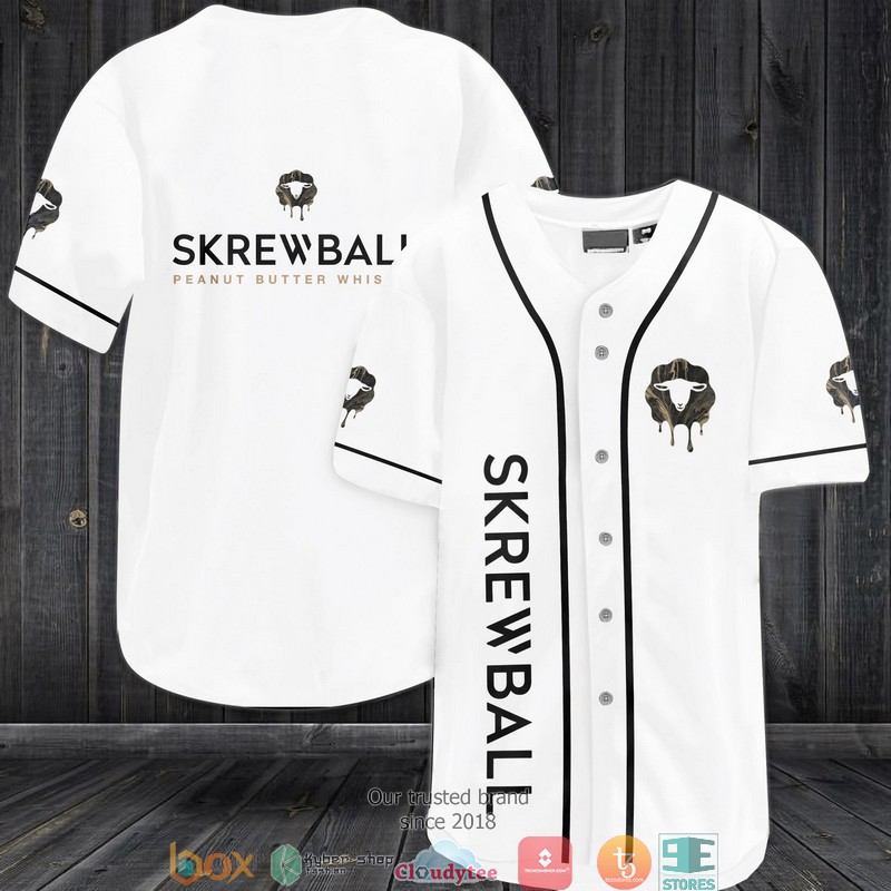 Skrewball Peanut Butter Cup Whiskey Baseball Jersey Shirt Skrewball Peanut Butter Cup Whiskey Baseball Jersey Shirt