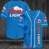 Skull Coors Light Blue Baseball Jersey