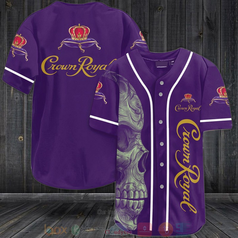 Skull Crown Royal Purple Baseball Jersey Skull Crown Royal Purple Baseball Jersey