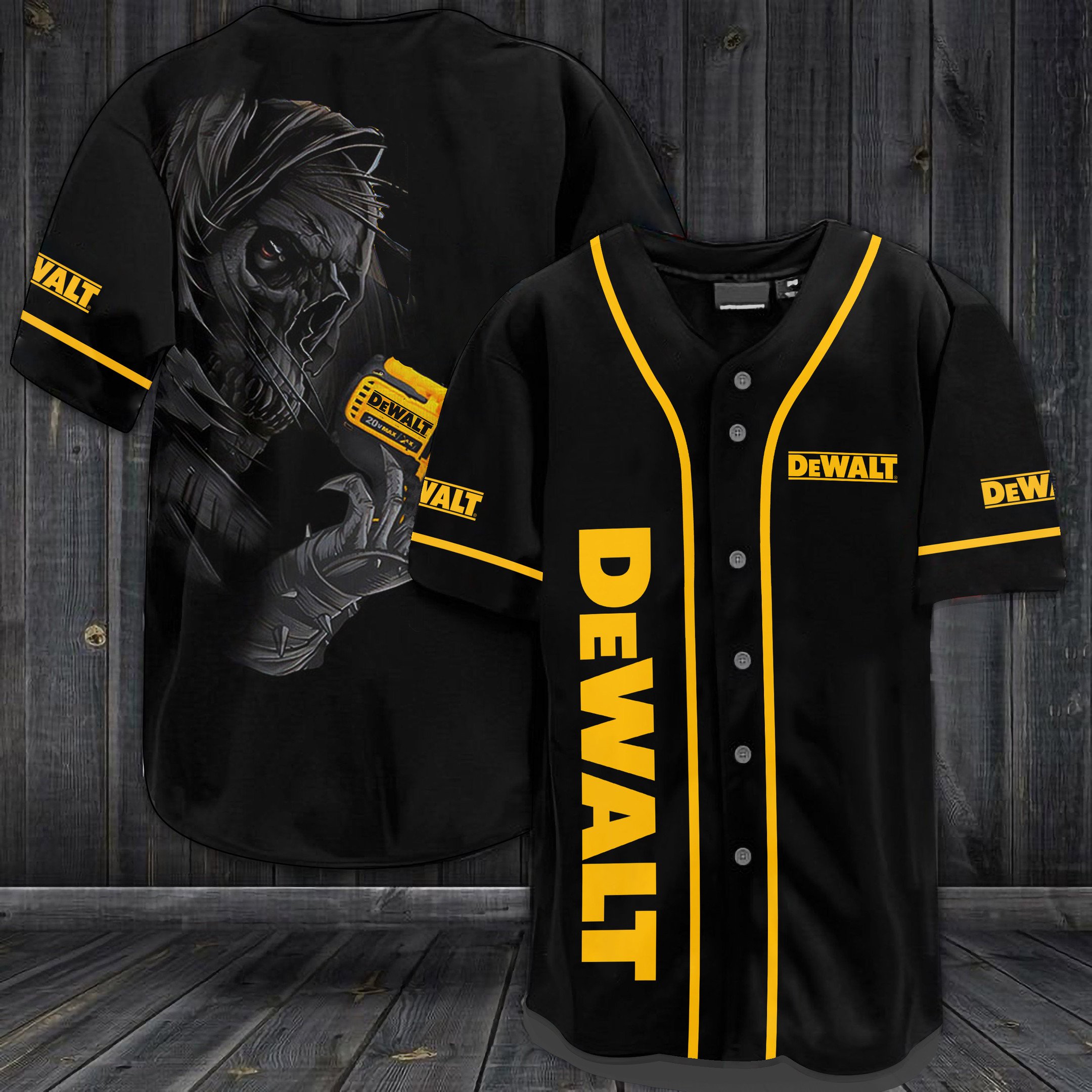 Skull Dewalt Baseball Jersey Skull Dewalt Baseball Jersey