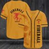 Skull Fireball Red Hot Whiskey Baseball Jersey