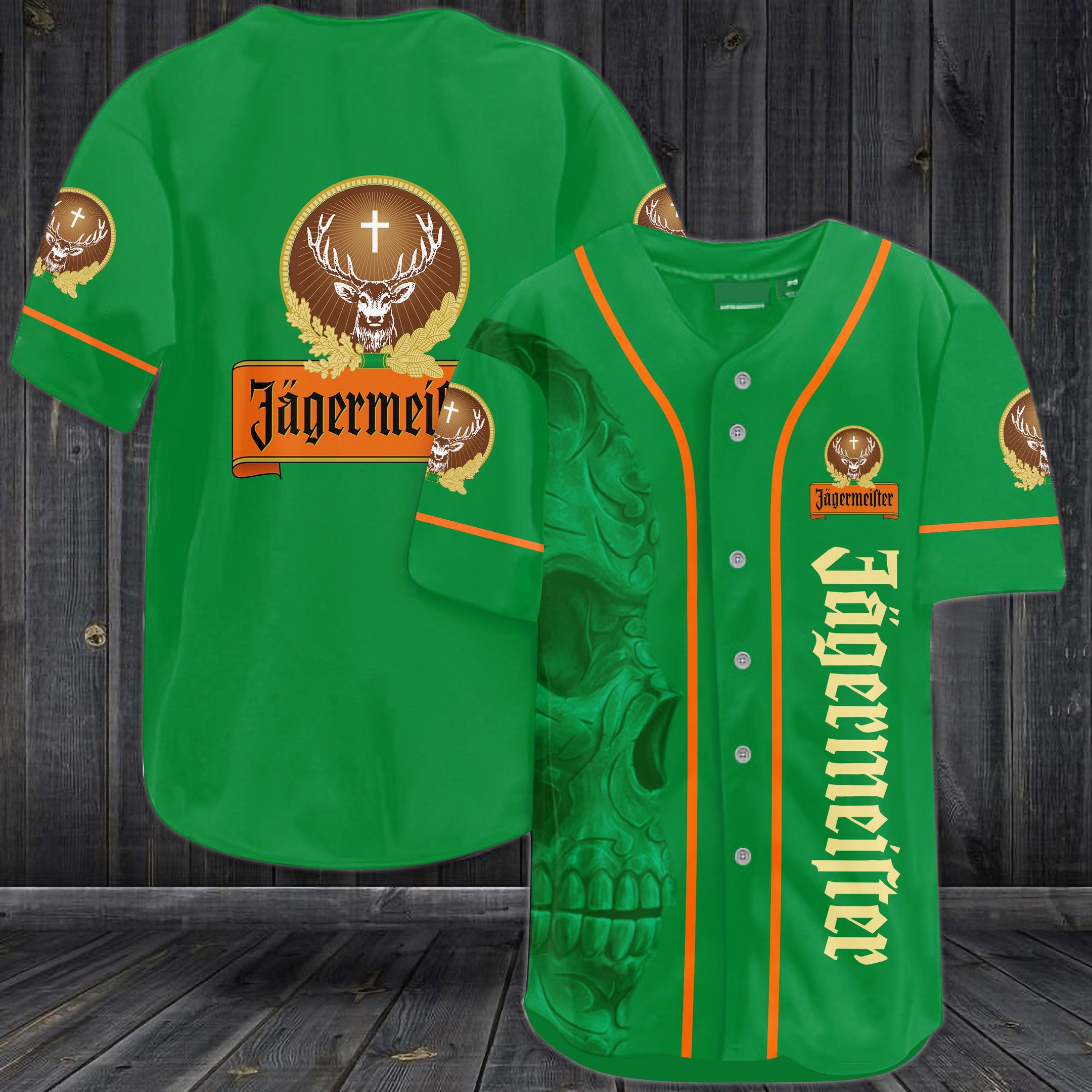 Skull Jagermeister Baseball Jersey Skull Jagermeister Baseball Jersey