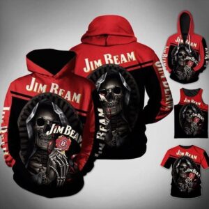 Skull Jim Beam Wine Pullover And Zip Pered Hoodies Custom 3D Graphic Printed 3D Hoodie All Over Print Hoodie For Men For Women - 250208ccd7d5