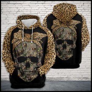 Skull Leopard Pattern 3D Printed Hoodie/Zipper Hoodie - fad6ecc0ceb0