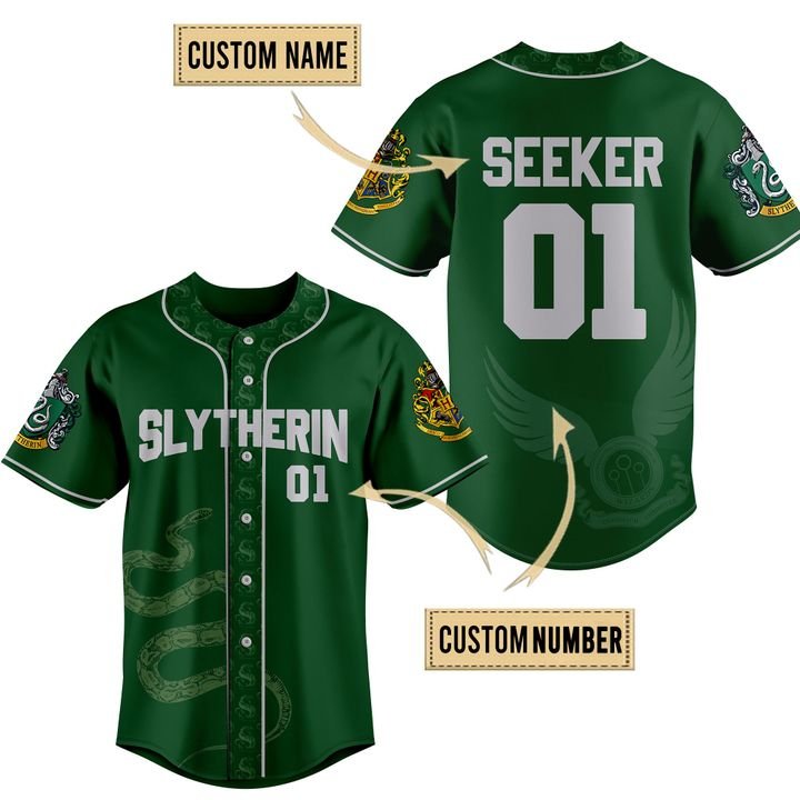 Slytherin Custom Baseball Jersey Shirt Slytherin Custom Baseball Jersey Shirt